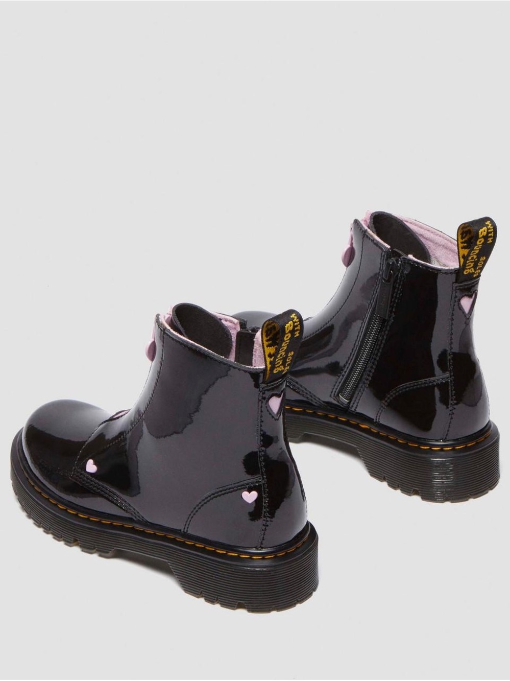Dr. Martens JUNIOR HEART NAPPA PATENT LEATHER PULL-ON BOOTS - Picture 5 of 12